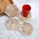 Brown Hexagon Wooden Coasters for Decor - Pack of 4
